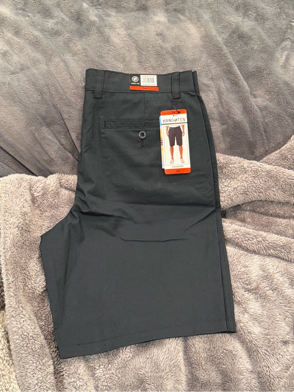 NWT Hang Ten Men's Black Flat Front Shorts